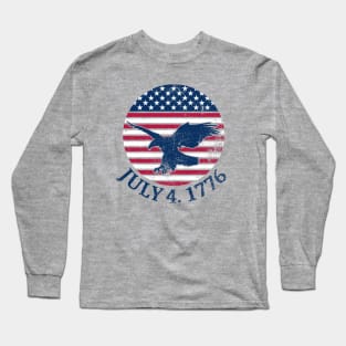 American Flag with Eagle, July 4, 1776 Long Sleeve T-Shirt